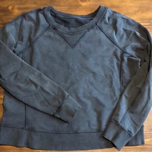 Lululemon Crop Sweatshirt 8 Black Stone Dye